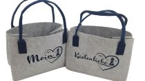 Filztasche Maritim mit Stickerei 2-sort ca.37x26x26cm