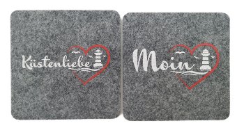 Untersetzer Filz Moin/Küstenliebe 4er Set 2s.