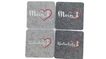 Untersetzer Filz Moin/Küstenliebe 4er Set 2s.