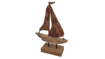 Holz 2025 Segelboot auf Sockel
