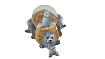 Schneekugel 3 Seehunde