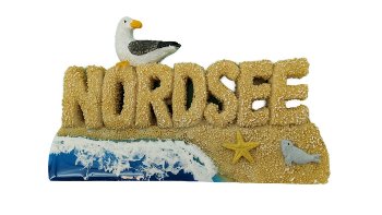 Möwe Magnet Strand Nordsee 11x6,5 cm