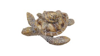 Antikgold Schildkröte mit Baby 8x7,5x3 cm