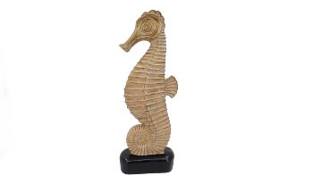 Antikgold Seepferd auf Stand 24x13x68 cm
