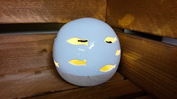 Sandoptik Kugel LED mit Fisch ca.14cm