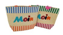 Tasche Rainbow 2 Farben Moin mit Reißverschluss