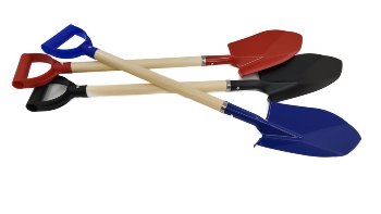 Schaufel mit T-Griff ca.77cm blau/schwarz/rot