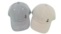 Cap gestreift mit gestickter Anker
