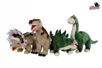 DinoWorld Dinosaurier Plüsch 4s.